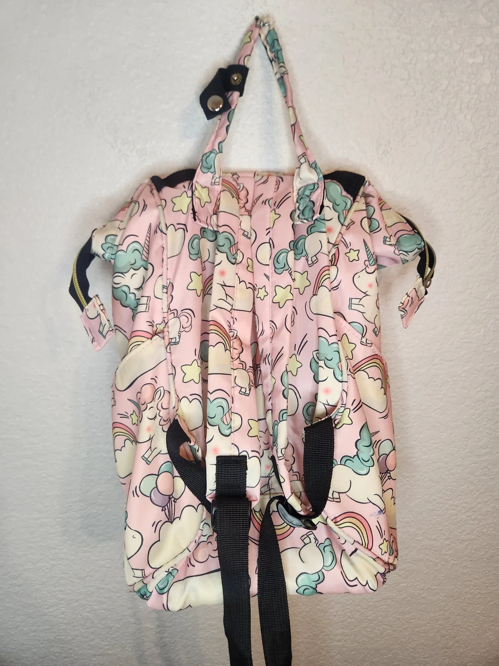 Living traveling share unicorn diaper and travel backpack 12x22
